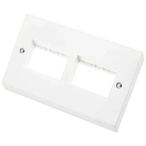 Click PRW406 Polar 2 Gang 6 Module (3+3) Minigrid Front Plate White
