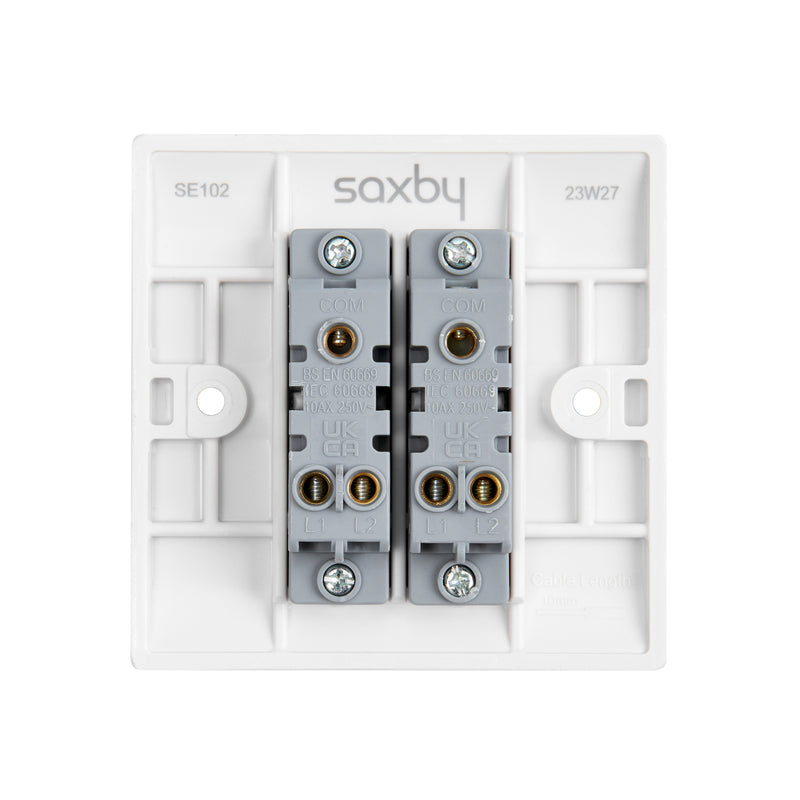 Saxby SE102 Square Edge 10AX 2G 2-Way Switch