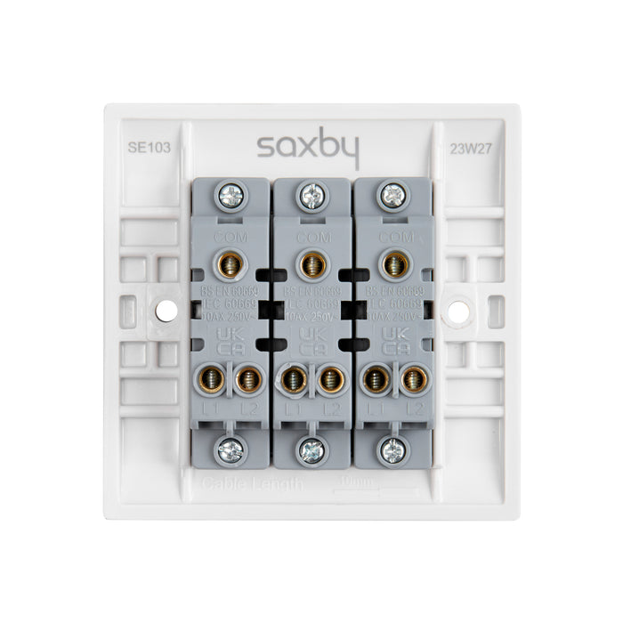 Saxby SE103 Square Edge 10AX 3G 2-Way Switch