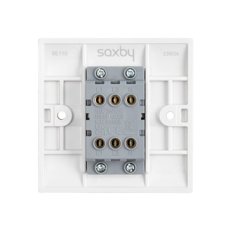 Saxby SE110 Square Edge 10AX 1G 3-Pole Fan Isolator Switch