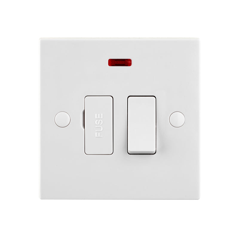 Saxby SE322 Square Edge 13A Switched Fused Spur Unit with Neon