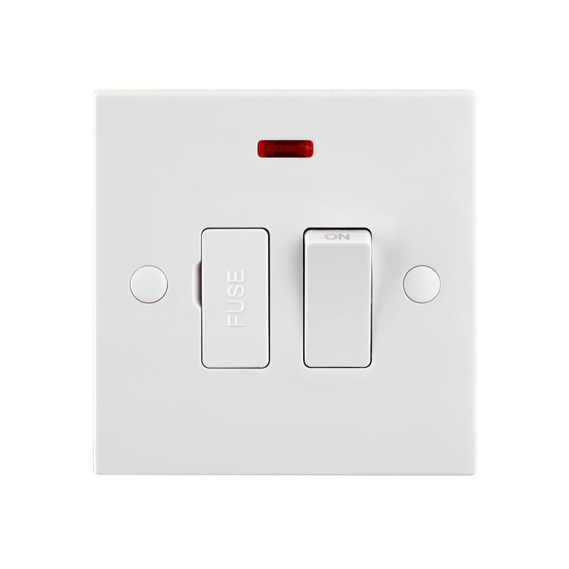 Saxby SE322 Square Edge 13A Switched Fused Spur Unit with Neon