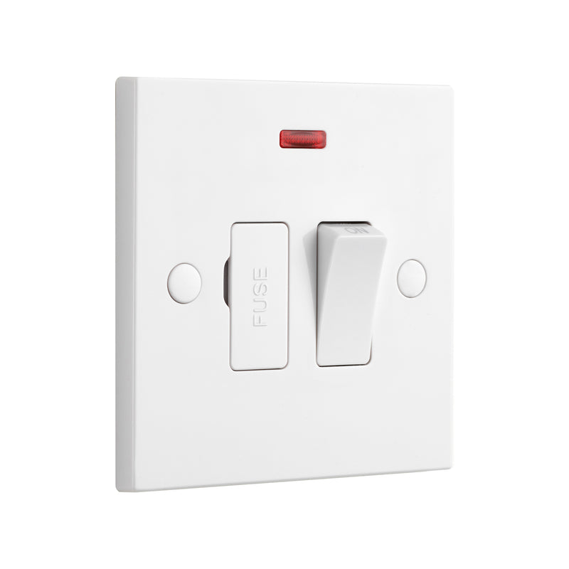 Saxby SE322 Square Edge 13A Switched Fused Spur Unit with Neon