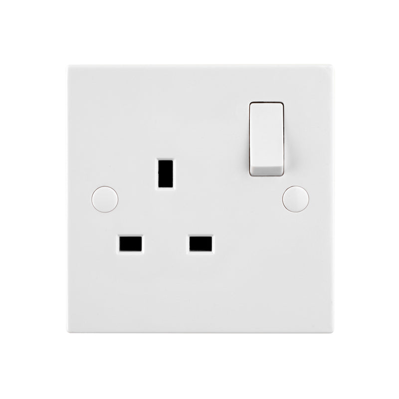 Saxby SE411 Square Edge 13A 1G SP Switched Socket