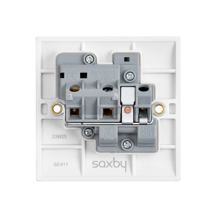 Saxby SE411 Square Edge 13A 1G SP Switched Socket