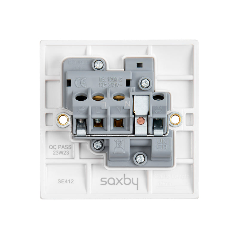Saxby SE412 Square Edge 13A 1G DP Switched Socket