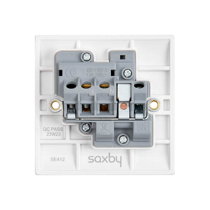 Saxby SE412 Square Edge 13A 1G DP Switched Socket