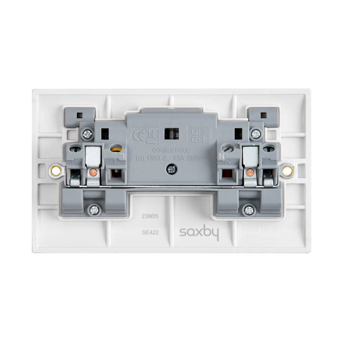 Saxby SE422 Square Edge 13A 2G DP Switched Socket
