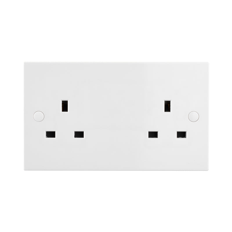 Saxby SE432 Square Edge 13A 2G SP Unswitched Socket