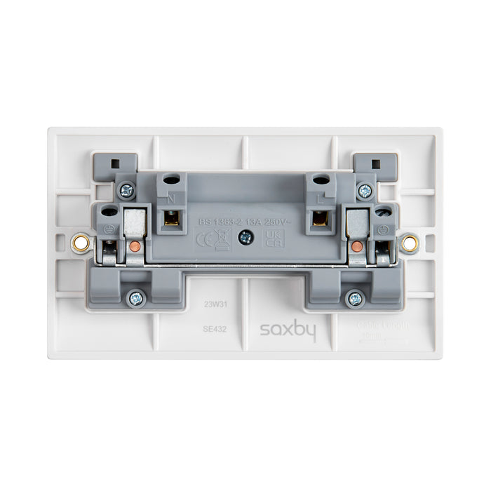 Saxby SE432 Square Edge 13A 2G SP Unswitched Socket