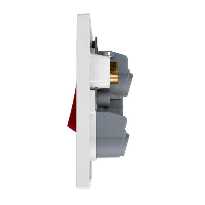 Saxby SE553 Square Edge 45A 1G DP Switch with Neon