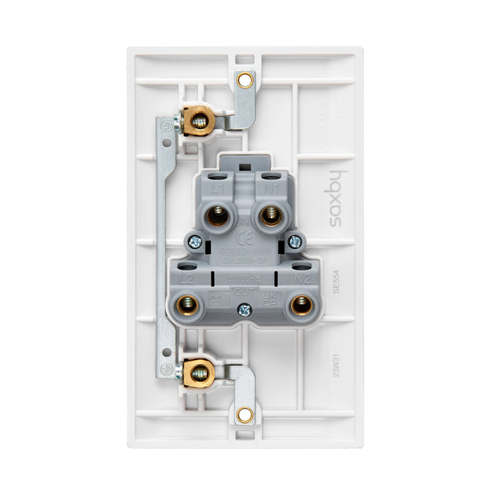 Saxby SE554 Square Edge 45A Large Plate DP Switch