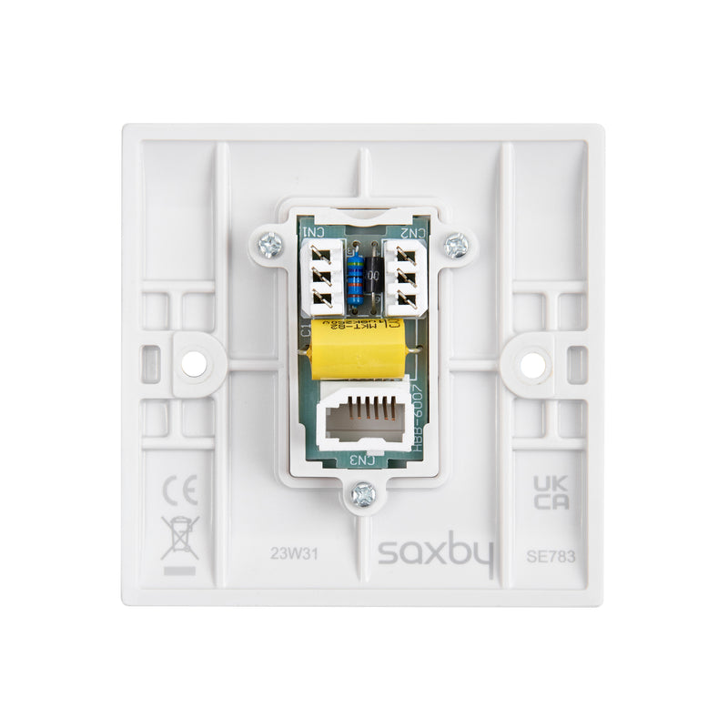 Saxby SE783 Square Edge Telephone Master Socket