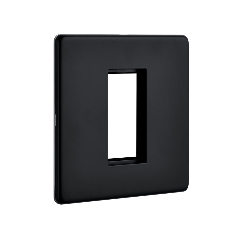 Saxby SLMFP1BL Screwless 1G Modular Faceplate (1 Module) - Matt Black