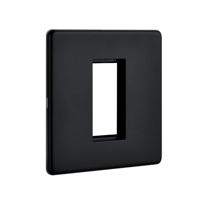 Saxby SLMFP1BL Screwless 1G Modular Faceplate (1 Module) - Matt Black