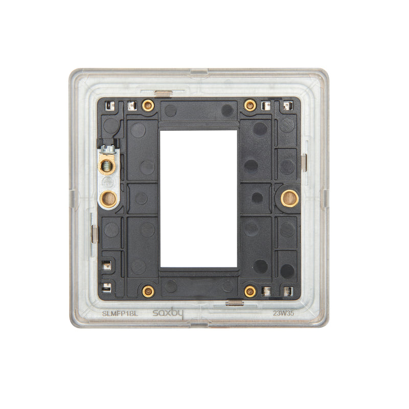 Saxby SLMFP1BL Screwless 1G Modular Faceplate (1 Module) - Matt Black