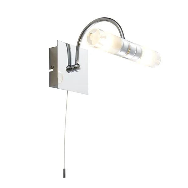 Endon 447Shore Chrome Clear Frosted Glass 2 Light Bathroom Wall Light