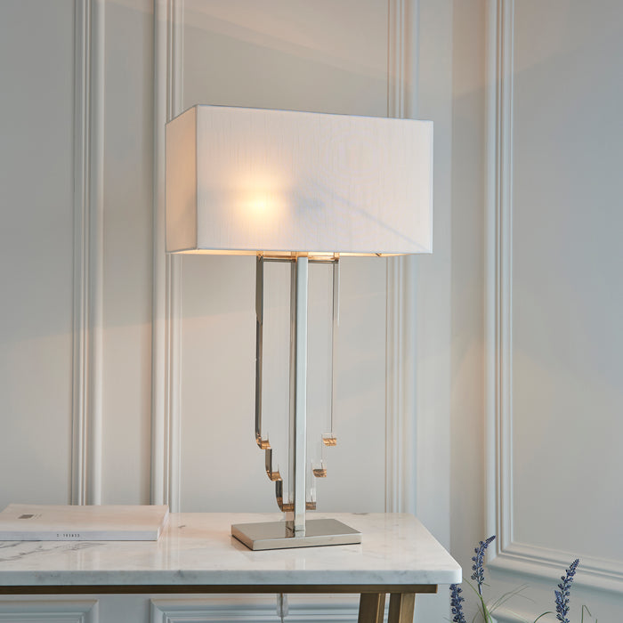 Interiors 1900 Crystal Cascade Table lamp with cream shade