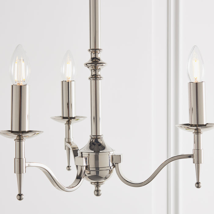 Interiors 1900 Stanford nickel 3lt Pendant Light