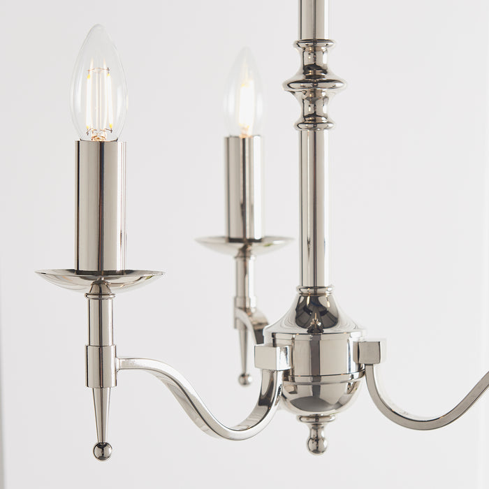 Interiors 1900 Stanford nickel 3lt Pendant Light