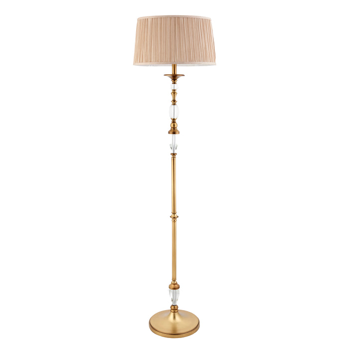 Interiors 1900 Polina antique brass Floor Lamp with beige shade