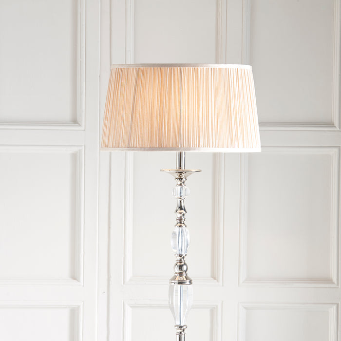 Interiors 1900 Polina nickel Floor lamp with beige shade