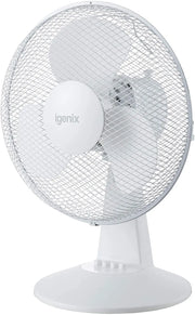 Igenix DF1210 Portable Desk Fan, 12 Inch, 3 Speed Desktop/Bedside Fan - Bonus Superstore