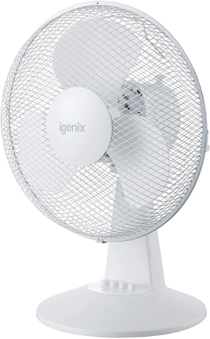 Igenix DF1210 Portable Desk Fan, 12 Inch, 3 Speed Desktop/Bedside Fan - Bonus Superstore