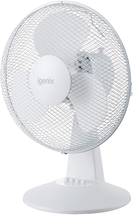 Igenix DF1210 Portable Desk Fan, 12 Inch, 3 Speed Desktop/Bedside Fan