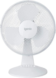 Igenix DF1210 Portable Desk Fan, 12 Inch, 3 Speed Desktop/Bedside Fan - Bonus Superstore