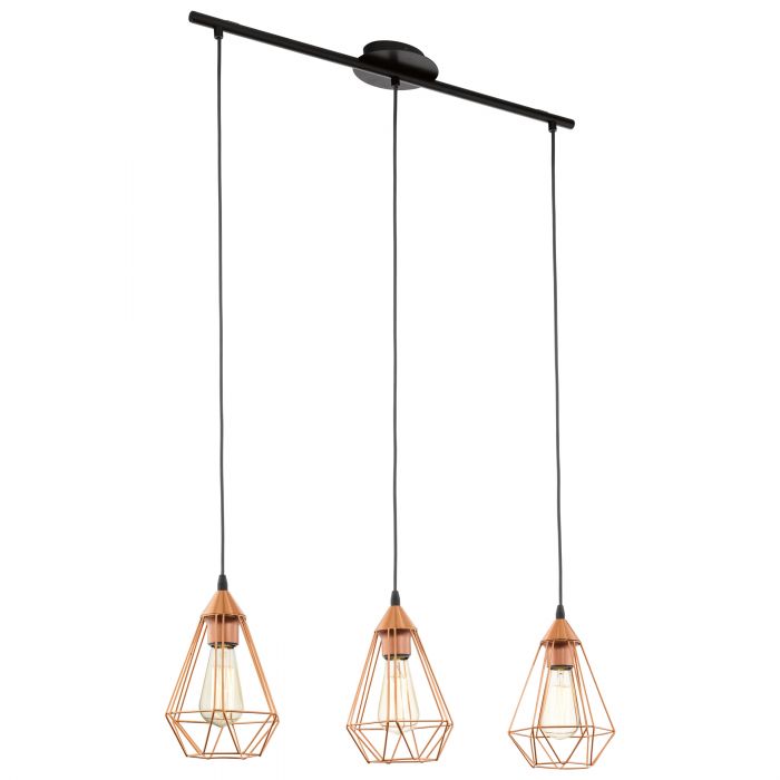Eglo 94195 TARBES Pendant Ceiling Light Copper / Black - Bonus Superstore