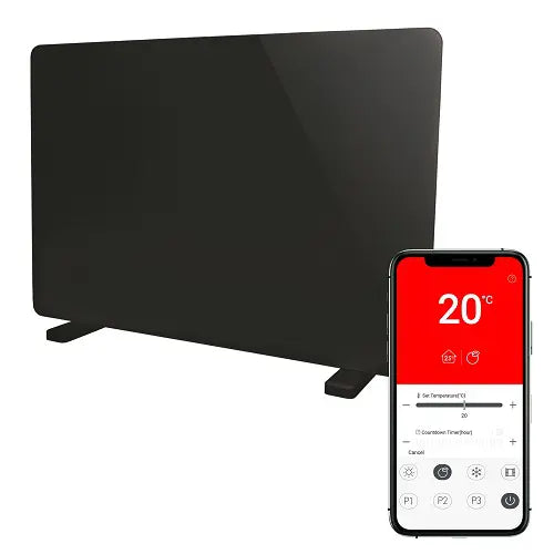 Igenix Smart Glass Panel Heater Black - Bonus Superstore