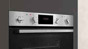 Neff U1GCC0AN0B 59.4cm Built In Electric Double Oven - Black & Steel - Bonus Superstore