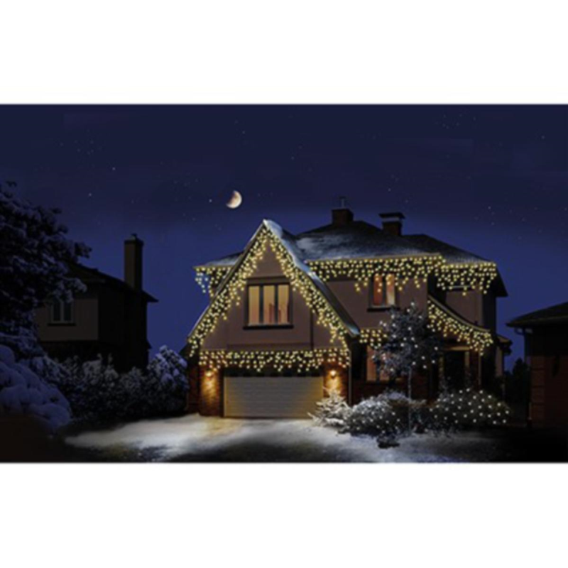 Premier LV162184WW 480 LED SNOWING ICICLES WITH TIMER - Bonus Superstore