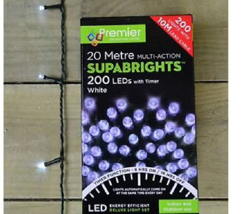Premier LV071255W Multi-Action 200 LED Super brights in White - Bonus Superstore
